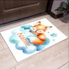 Custom Name Fox Printed Carpet,Rug for Office Chair Living Room Bedroom Kitchen Room Decor Gifts.
