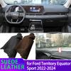 Для Ford Territory Equator Sport 2022~2024 Внутренняя черная замшевая кожаная накладка на приборную панель Коврик-подкладка на панель Коврик-накидка Подушка-накидка DashMat Pad