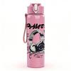 1PC Headphone Music Man Sketch Print 750ml Color Plastic Sports Water Bottle Leakproof Flip Straw Lid Suitable for Sports Office Home Use