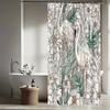 1pc Animal Pattern Shower Curtain, Flamingo Floral Design, Creative Landscape, Chinese Style Bathroom Decor, Polyester Fabric