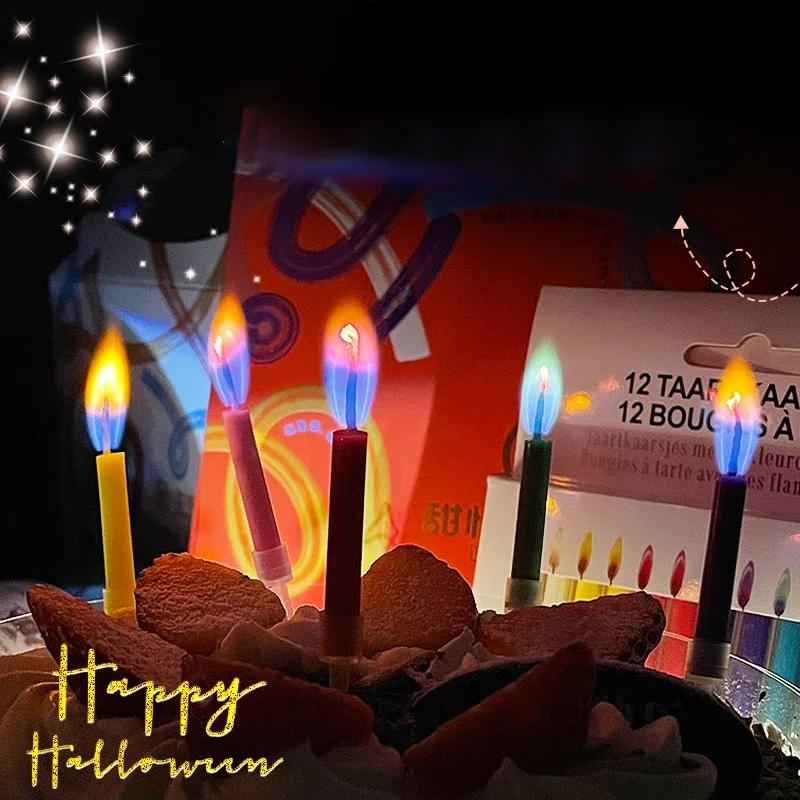 6/12Pcs Birthday Christmas Candles Novelty Decorations Romantic Candles Paraffin Wax Super Bright Candles for Kids Children