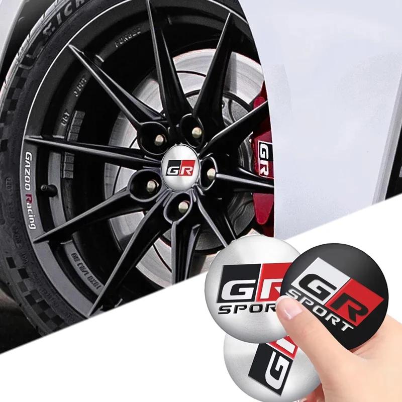 56/60/65MM Car Wheel Rims Center Hupcaps Stickers for Toyota GR Sport Camry Corolla Hilux TRD Rav4 Prius C-HR Yaris Accessories