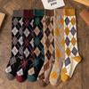Women Stockings Japanese Fashion Plaid School Girls Long Socks Stockings Women College Style Knitted Cotton Knee Socks Stockings