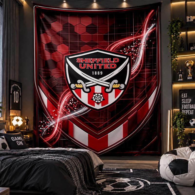 Wall Hanging Tapestry Sheffield United Football Print Cloth for Living Room Bedroom Home Decor