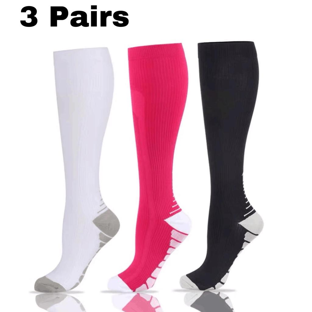 Новые компрессионные гольфы до колена 20-30 мм рт. ст. Подходят для медицинского отека, диабета, варикозного расширения вен, бега, марафона, компрессионные спортивные носки