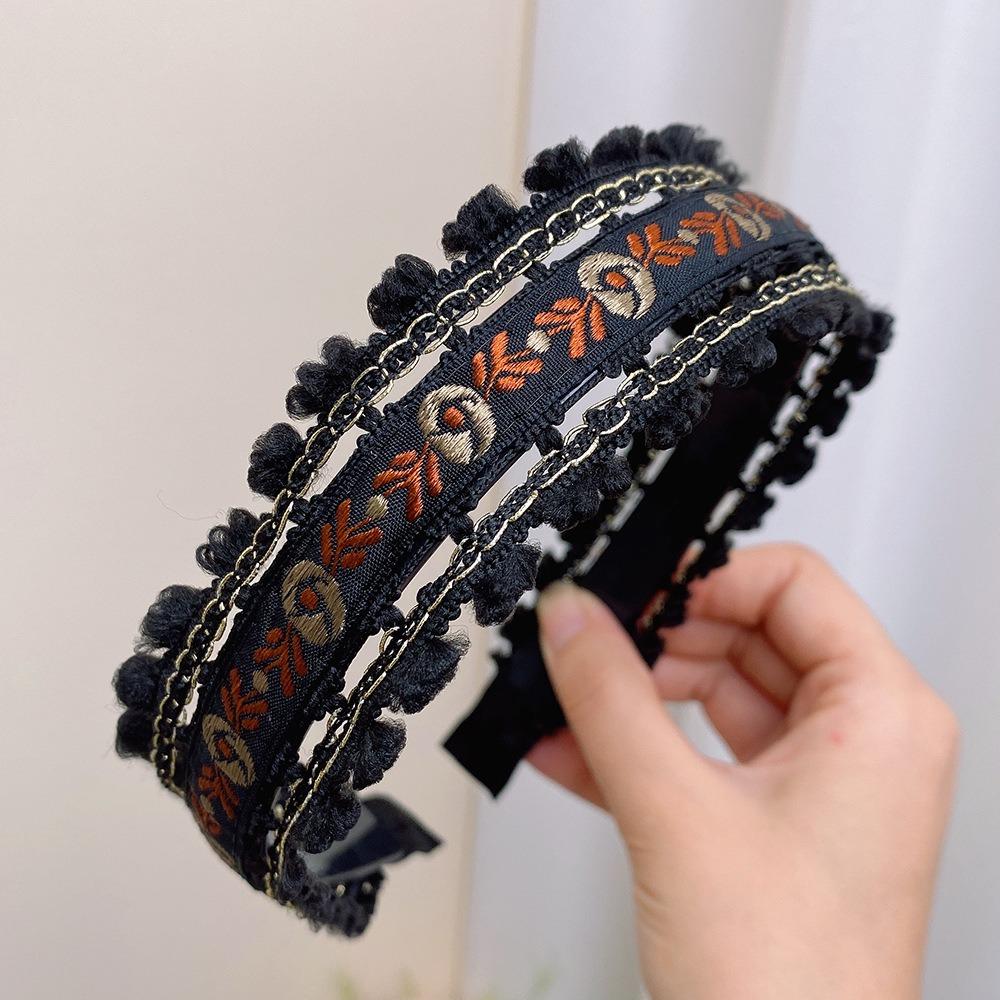 Retro Style Head Hoop Boho Headdress Hair Accessories Embroidery Headband  Women Girls