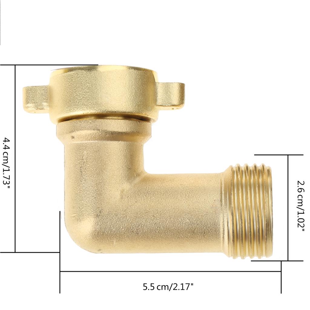 2PCS 90 Degree Garden Hose Elbow Connectors 3/4" Heavy Duty Hose Adapter with 4 O-rings Solid Brass Gooseneck Connector