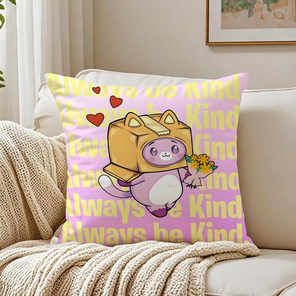 Funny Cute Cartoon LLankyboxesES Cushion Cover Linen Pillowcase Soft for Sofa Bed Home Room Decor