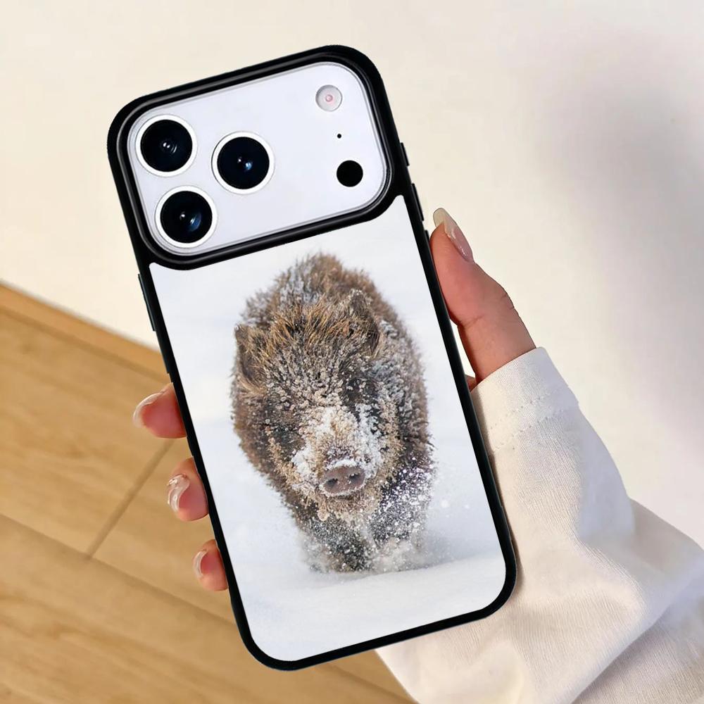 Animal Wild Boar Mobile Phone Case for IPhone 17 AIR 16pro Max 15 14 13 12 11 Bumper Cover