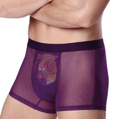 WHITE FANG Мужские боксеры-брифы с леопардовым принтом, нижнее белье, принт животного, гепард, TM015 (05: фиолетовый)