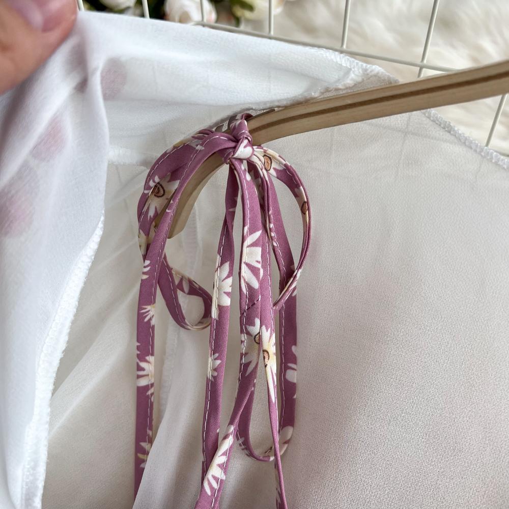 Women Summer Floral Print Two Piece Slim Vacation Elegant Ladies A Line Short Dress