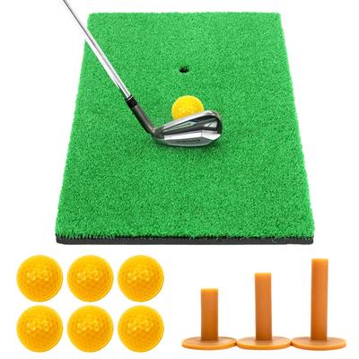 Коврик для гольфа GolfStyle Коврик для гольфа для тренировок на открытом воздухе в помещении Тренировочный драйвер для свинга Iron Swing Тренировочный искусственный газон SBR 30 x 60 см Подставка для гольфа Мяч для гольфа P Set