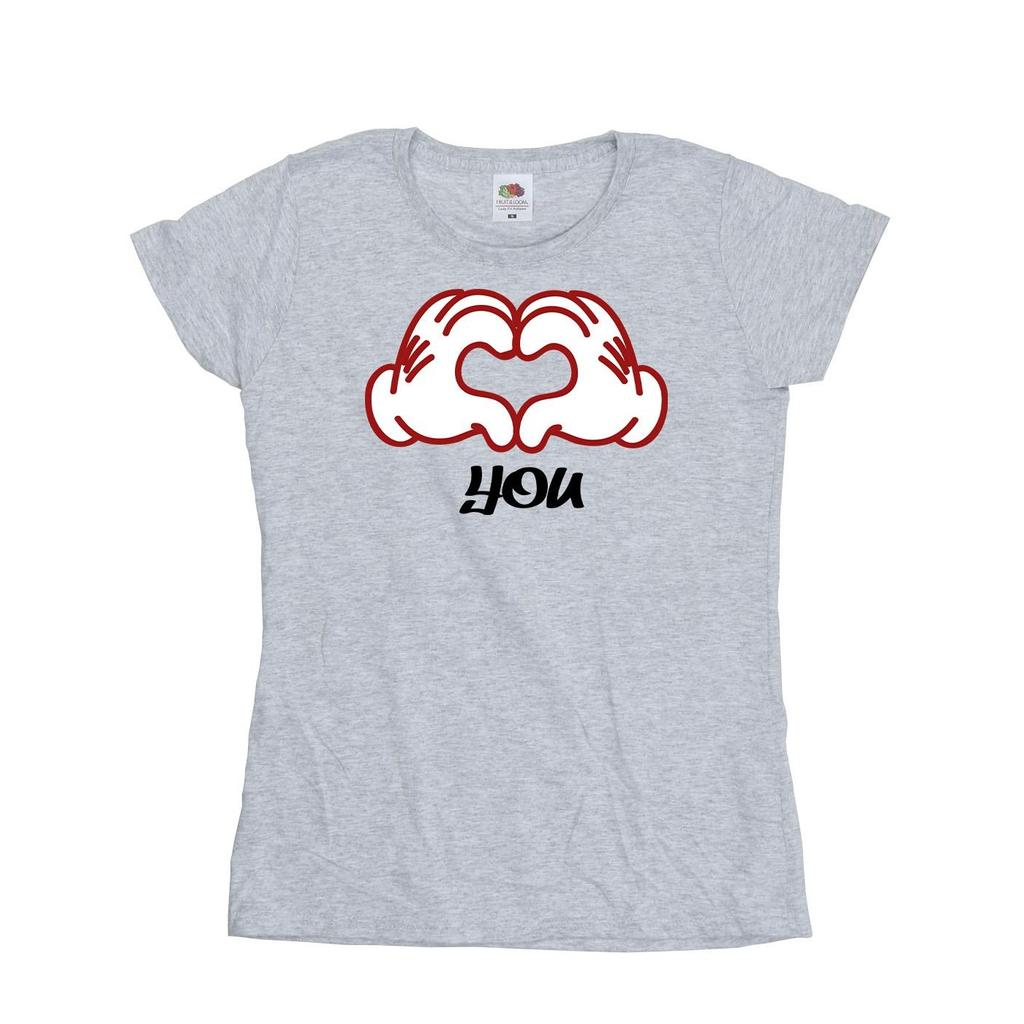 Disney Womens/Ladies Mickey Mouse Love You Hands Cotton T-Shirt