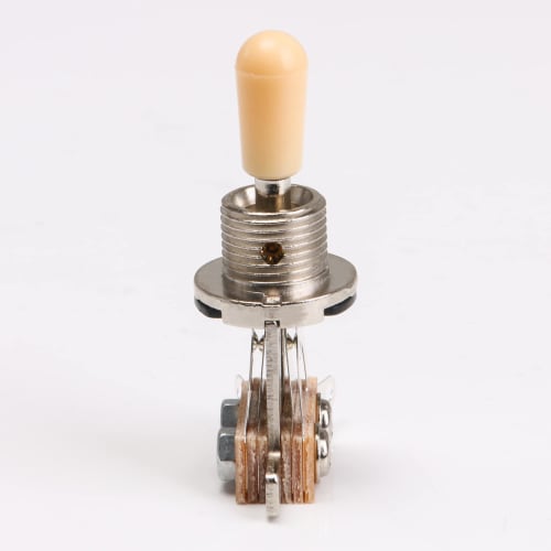 Yibuy 5-Pack Chrome 3-Way Guitar Switches with Yellow Tips