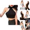 Fashion Color Womens Blocking Sleeveless Strapless Sexy Camisole Knitted