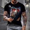 Vintage Horror Skull 3d Print Men's T-shirt Summer Classic Casual O Neck Short Sleeve Fashion Loose Oversized Tops Tee Shirt Men