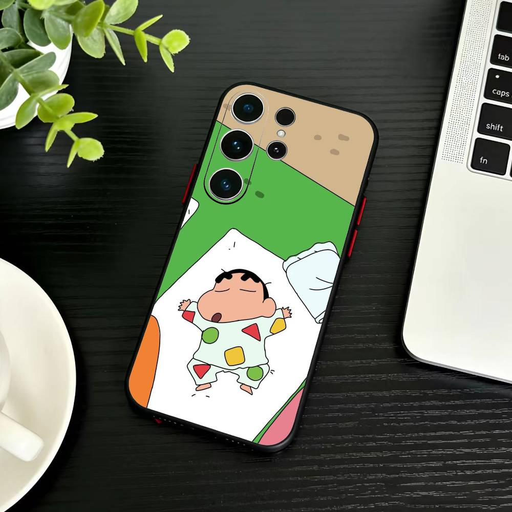 Cartoon C-Crayon Shin-chan Phone Case For Samsung S26,S25,S24,S23,S22,S21,S20,Plus,Fe,Lite,Others Black Cover