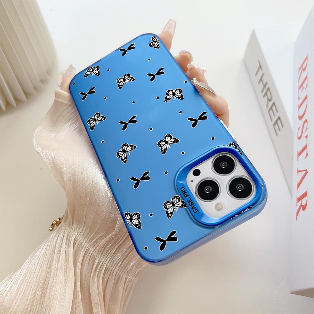 Раскрашенный узор, разноцветный, серебристый, двусторонний твердый корпус, противоударный противоударный чехол для телефона для Huawei Honor Infinix Tecno iPhone