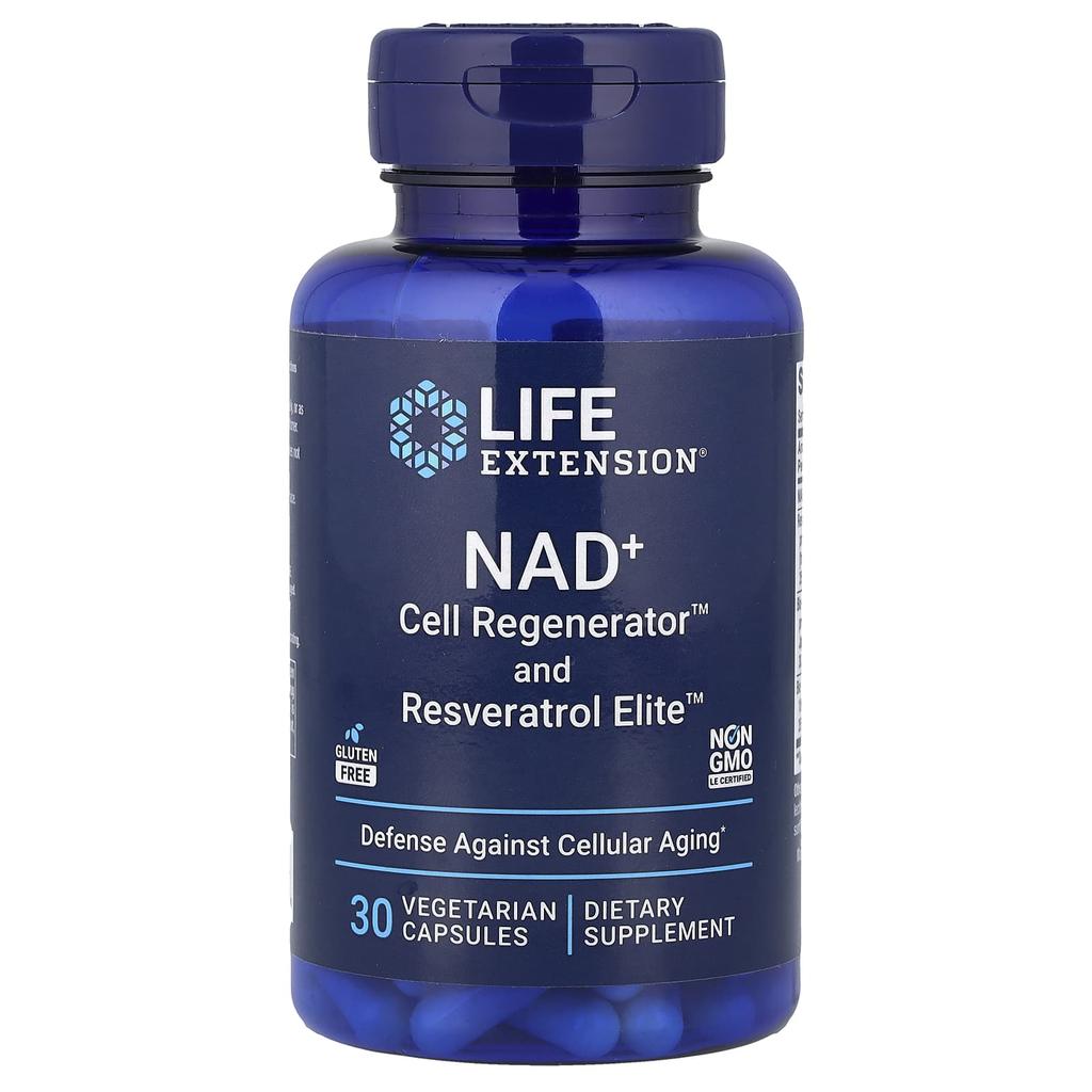 Nad+ Cell Regeneration and Resveratrol, Niagen Nicotinamide Riboside, Veggie Capsules 30