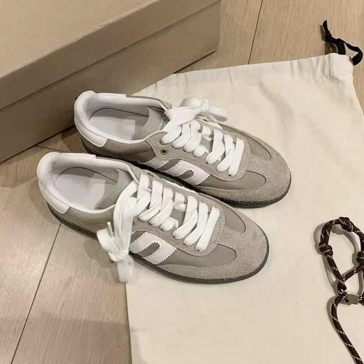 2024 осень и зима новые американские ретро-кроссовки в тон, повседневные кроссовки из мягкой кожи с мягкой подошвой, спортивные кроссовки S-типа, немецкие кроссовки для тренировок, женская обувь