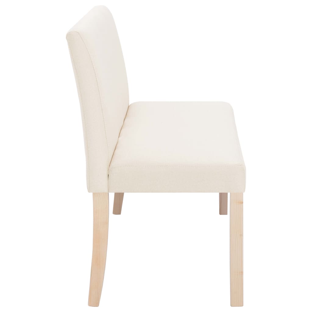 Bench 139.5 cm Cream White Polyester