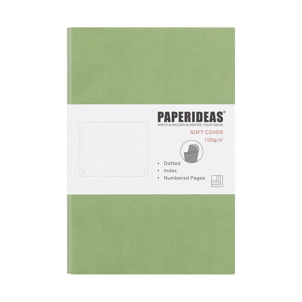 PAPERIDEAS Soft Cover Avocado Notebook, A5, (Dot, Green)