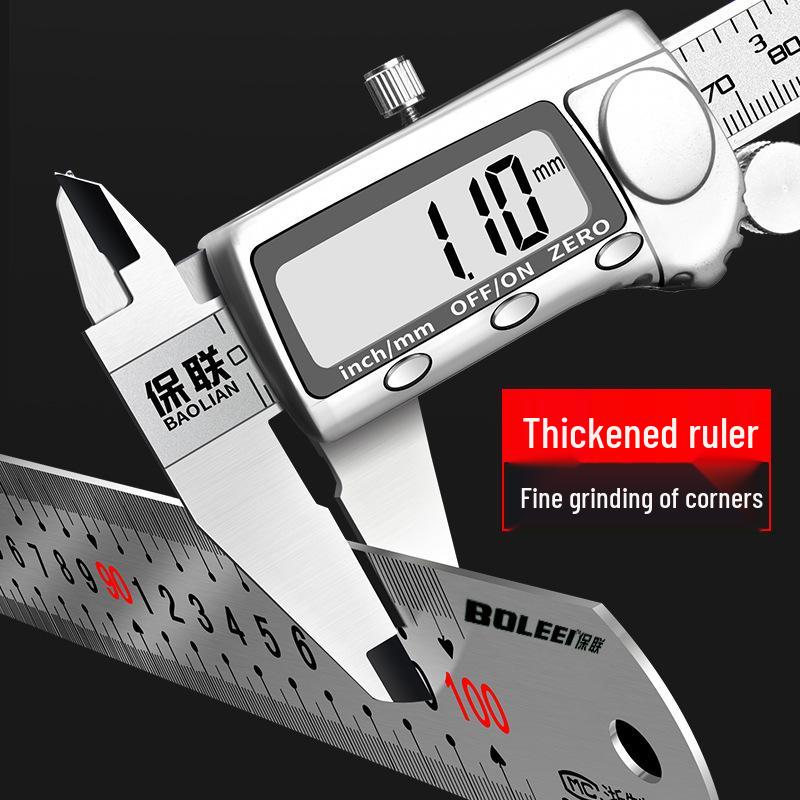 Высокоточная линейка из нержавеющей стали - Длины 15 см/30 см/50 см, Утолщенное железо, Длина 1 метр.