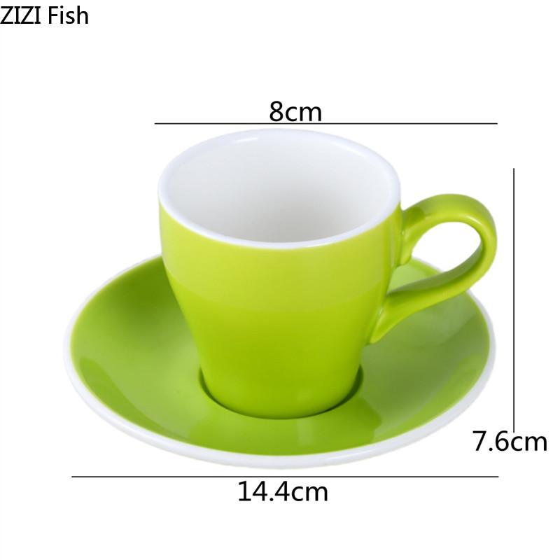 180 мл однотонная керамическая кружка с чашкой и блюдцем, американский изысканный набор для кофе латте, чашка и блюдце, простой домашний офисный набор для питья