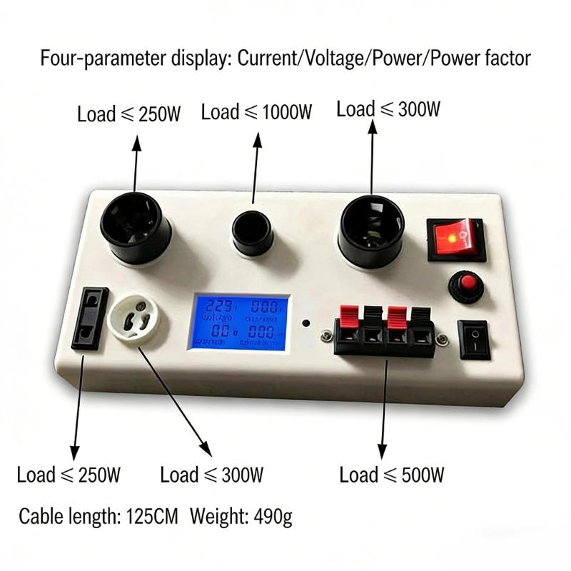 Universally LED Lamp Tester E27 E14 GU10 Shows Voltage Current Power And Power Factor EU Plugs 85-265V