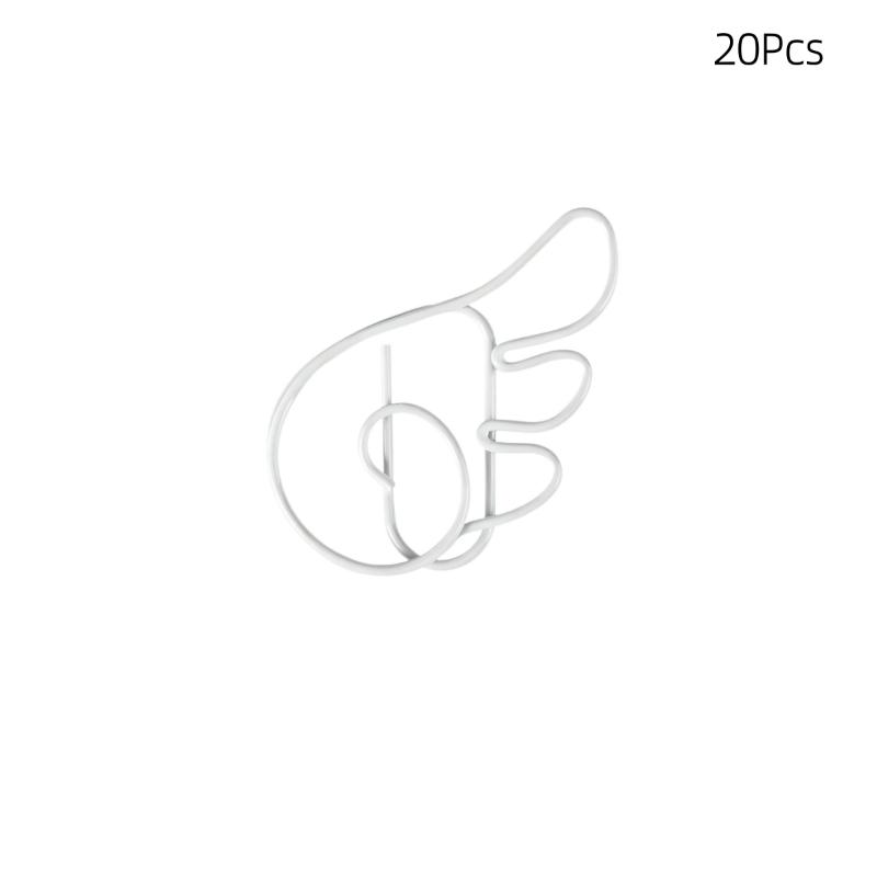 10/20/50Pcs Ins Style Angel Wing Shaped Metal Paper Clips Simple Cute Pin For Student Stationery Office Decoration Supplies
