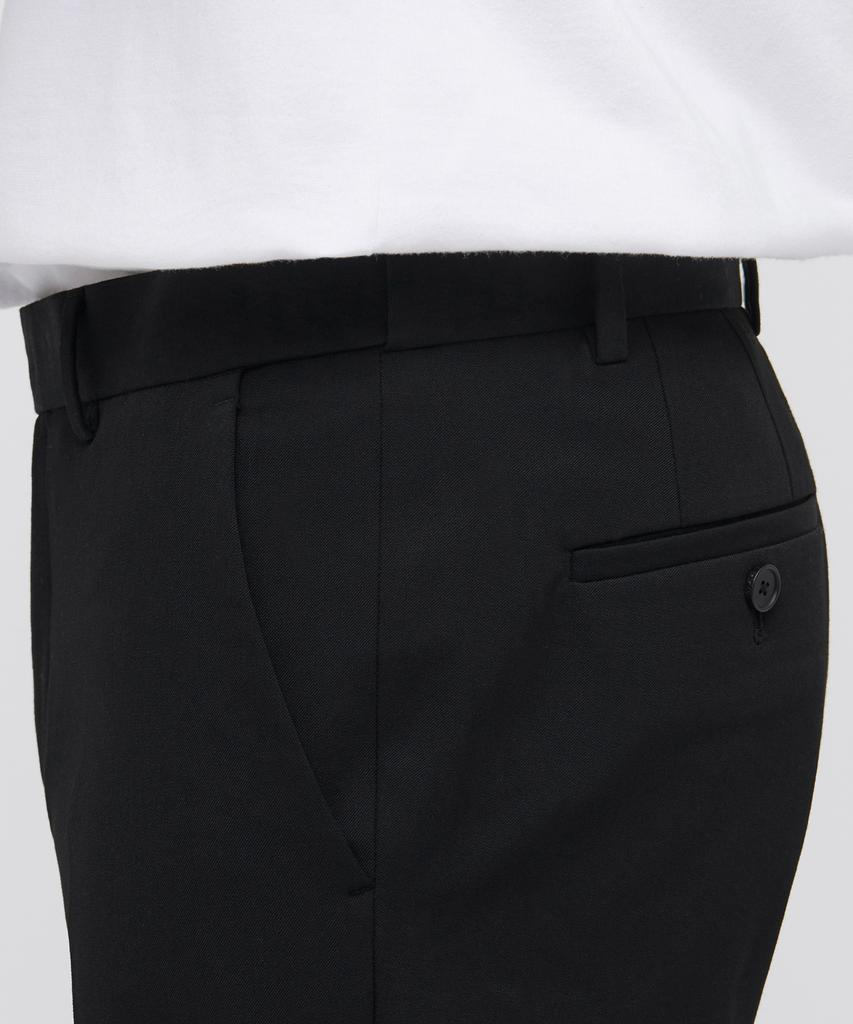 MUSINSA STANDARD Tapered Hidden Elastic Waist Length Slacks [Black]