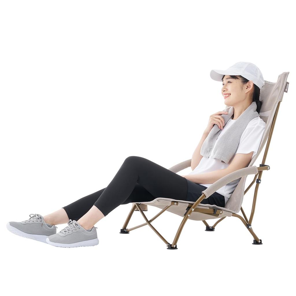 LOGOS Teslin King Agra Chair 73311202, Outdoor Folding Camping Chair, Bonfire Chair, 120kg Weight Capacity