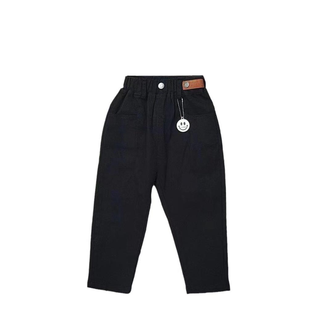 Детские стильные корейские белые джинсовые повседневные брюки для мальчиков и девочек – модные брюки на весну и осень