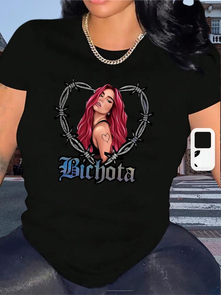 Bichota Heart Barbed Wire Graphic T-shirt