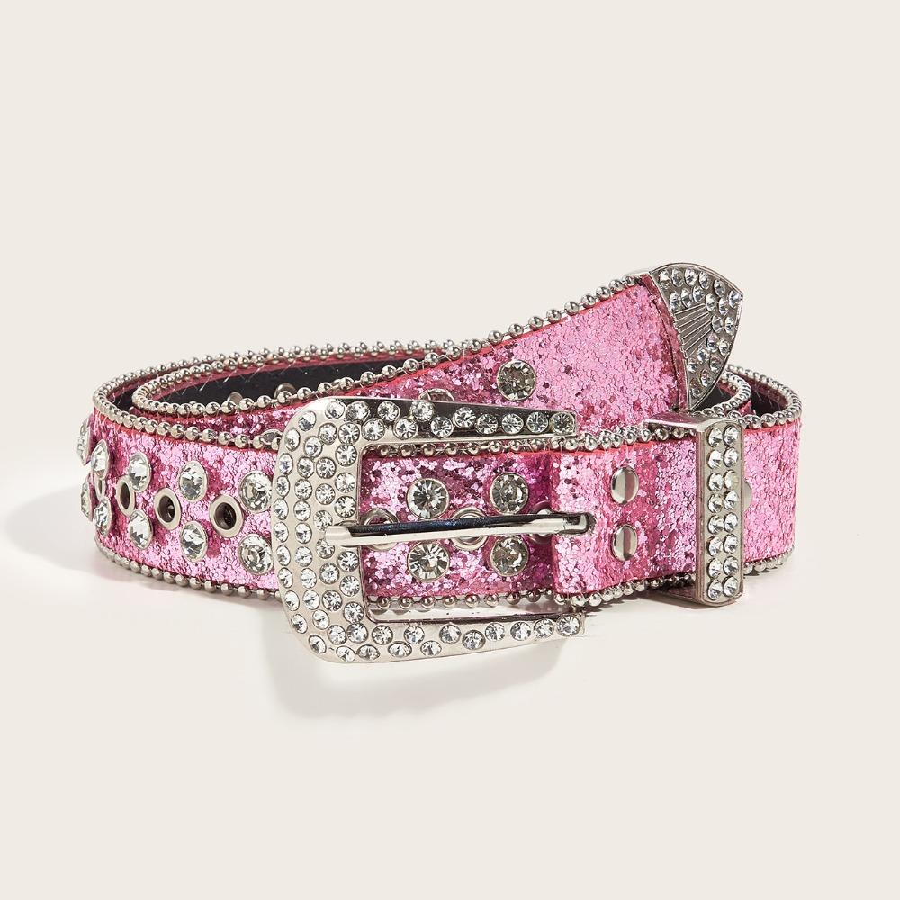 Ремни Y2K со стразами Цинковый сплав Цинковый сплав Пояс Панк Блингблинг Ремень Женский