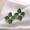 New In Enamel Flower Stud Earrings for Women Irregular Glaze Korean Fashion Floral Small Earrings Trendy New Jewelry