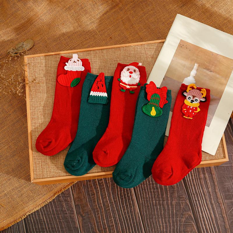 Merry Christmas Thermal Cute Children's Socks Cartoon Santa Claus Baby's Socks Elk Doll Stitch Stocking for Baby Children Kids