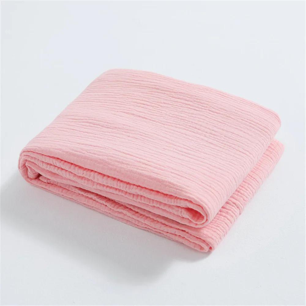 Cotton Muslin Baby Swaddle Blankets Newborn Receiving Blanket Solid Swaddle Wrap Infant Soft Sleeping Quilt Bed Cover 120x120cm