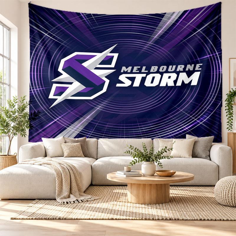 Melbourne Storm Wall Tapestry, Soft Fabric Wall Hanging, Decorative Backdrop For Bedroom Home Wall Art