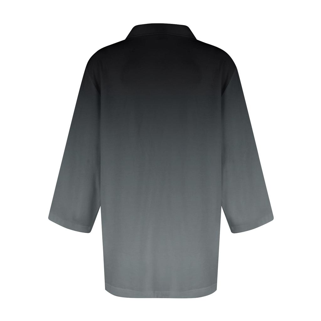 Женский модный топ для отдыха с семиточечным рукавом и V-образным вырезом, со вставками на манжетах и ​​принтом