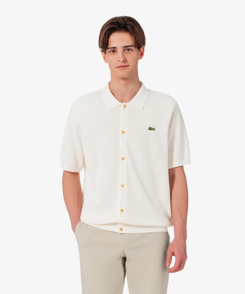Мужской кардиган с коротким рукавом и фестонным краем Lacoste Ah457E-56G Xfj