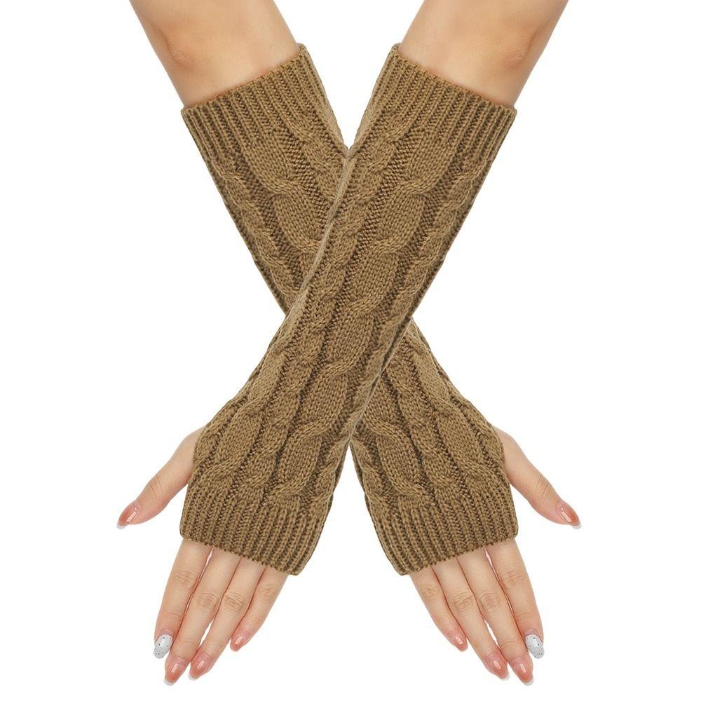 Knitted Arm Sleeves Gloves Twists Decorative Pattern Arm Sleeve Gloves Gothic Mittens  Outdoor
