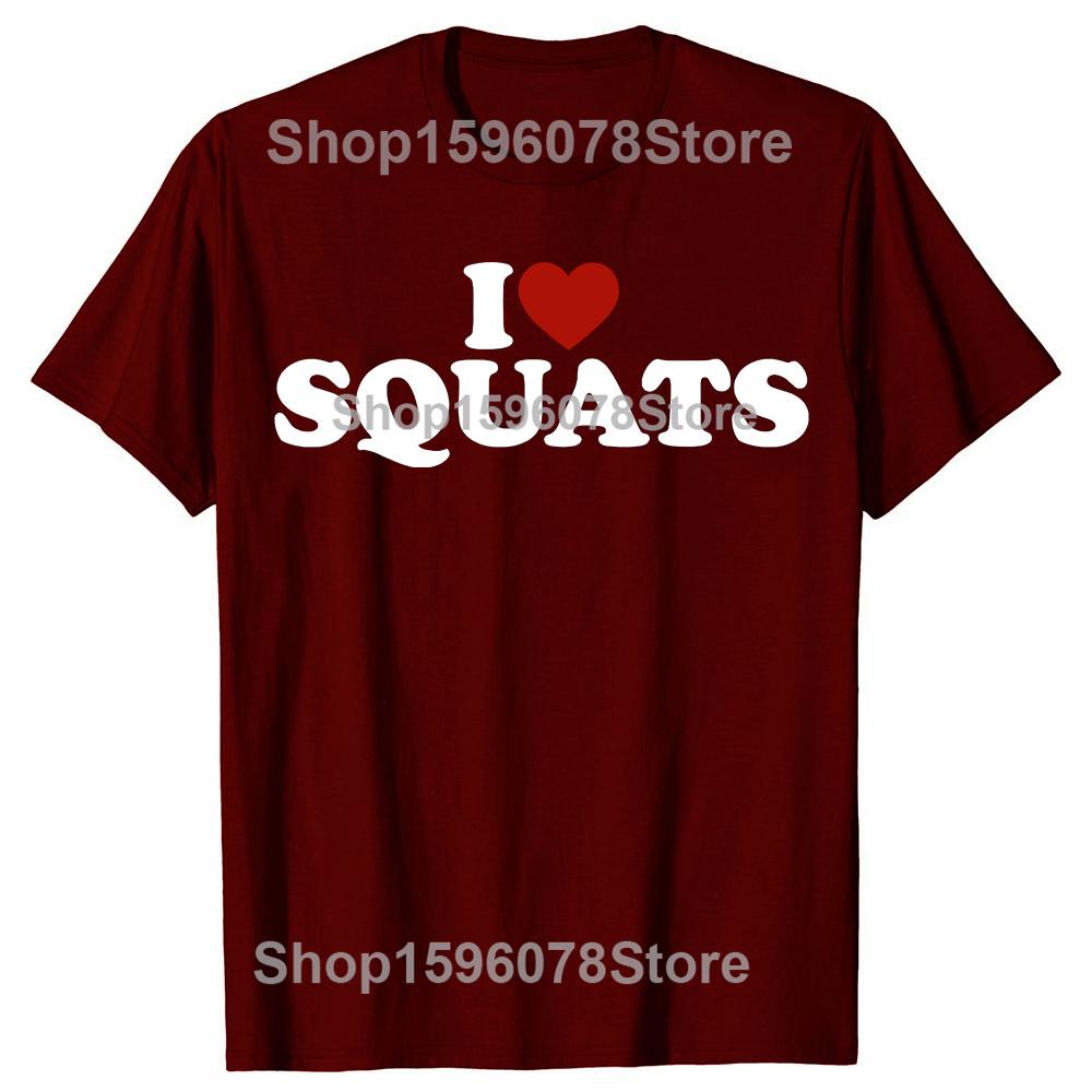 Забавная футболка для тренировок I Love Squats, летняя, мужская, женская, модные футболки, хлопок, короткий рукав, рождественская футболка, топы