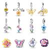 100% Copper Beautiful Spring Flowers Butterfly Firefly Charms Beads Fit Qikaola Original Bracelets Diy Jewelry