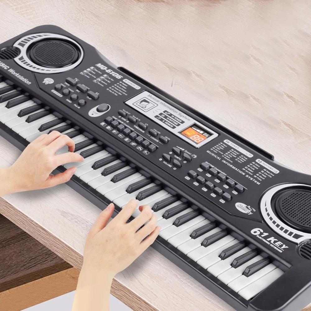 Chriyungel Kids Electronic Piano Keyboard with Microphone 61 / 37 Keys Organ Musical Instrument Toy Gift for Child Beginners