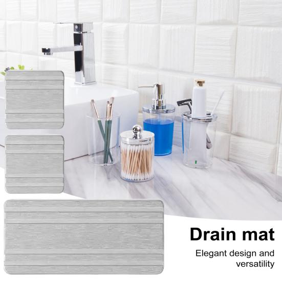3 шт. водопоглощающий каменный поднос в полоску дизайн быстросохнущий сливной коврик для раковины противоскользящий держатель для мыла для кухни ванная комната туалетные столики