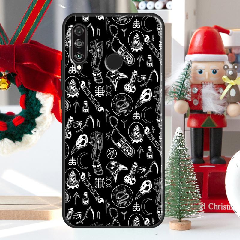 Raven Skull For Huawei Nova 9 10 SE 11 Pro Y60 Y70 Y90 Y61 Y91 Y72 Y73 12i 11i 8i P20 P30 P40 Lite Case