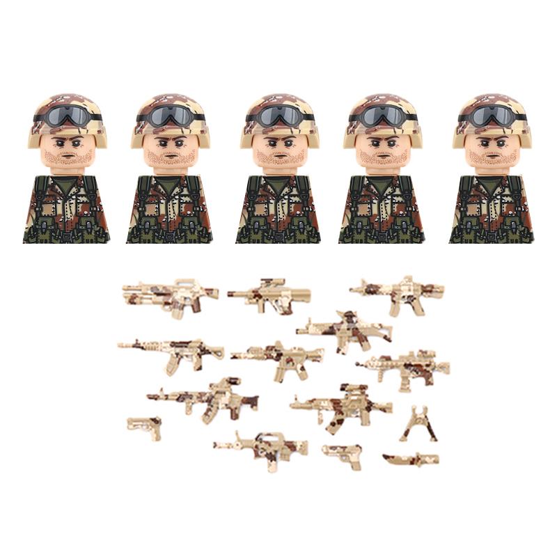 MOC Military Soviet US Soldier Figure Building Block Cavalry Pilot Western Cowboy Detective Weapon Sword Cloak Kid Toy Gift K148