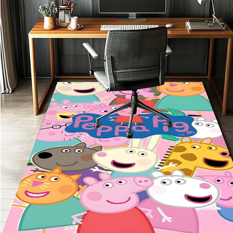 Peppa Pig Pattern Rug, Indoor/Outdoor Mat, for Picnic, Gameroom, Bedroom, Office, Living Room, Home Decor Carpet, Birthday Gift
