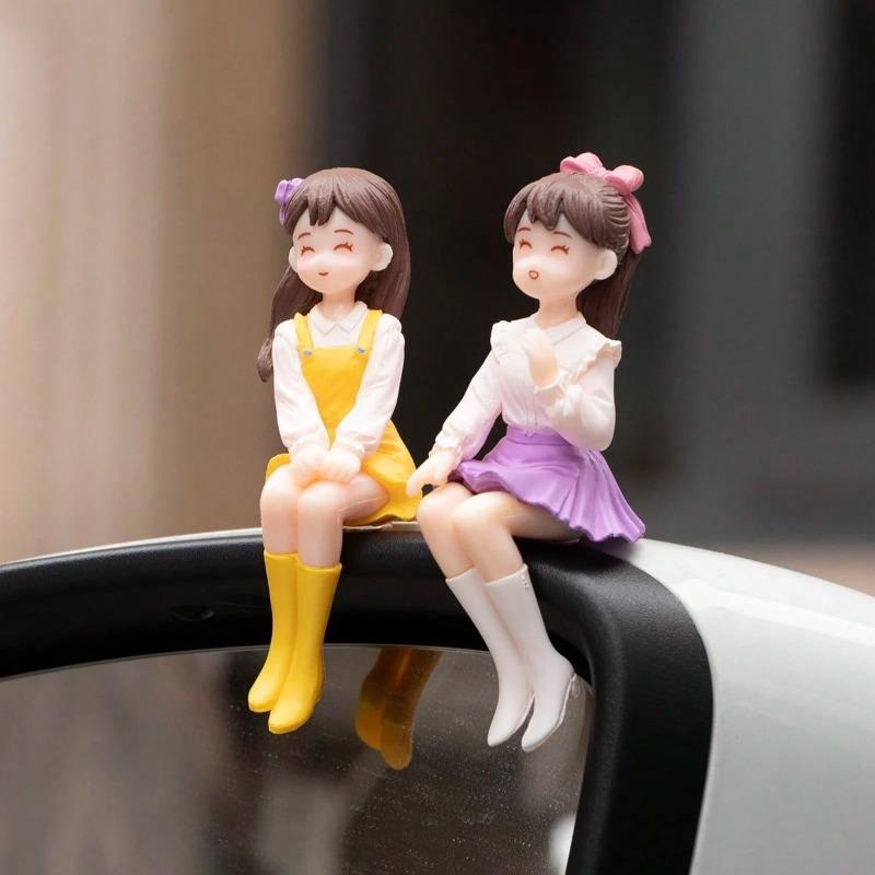 Милый набор для декора из ПВХ материала для дружбы девочек, подходит для приборной панели автомобиля